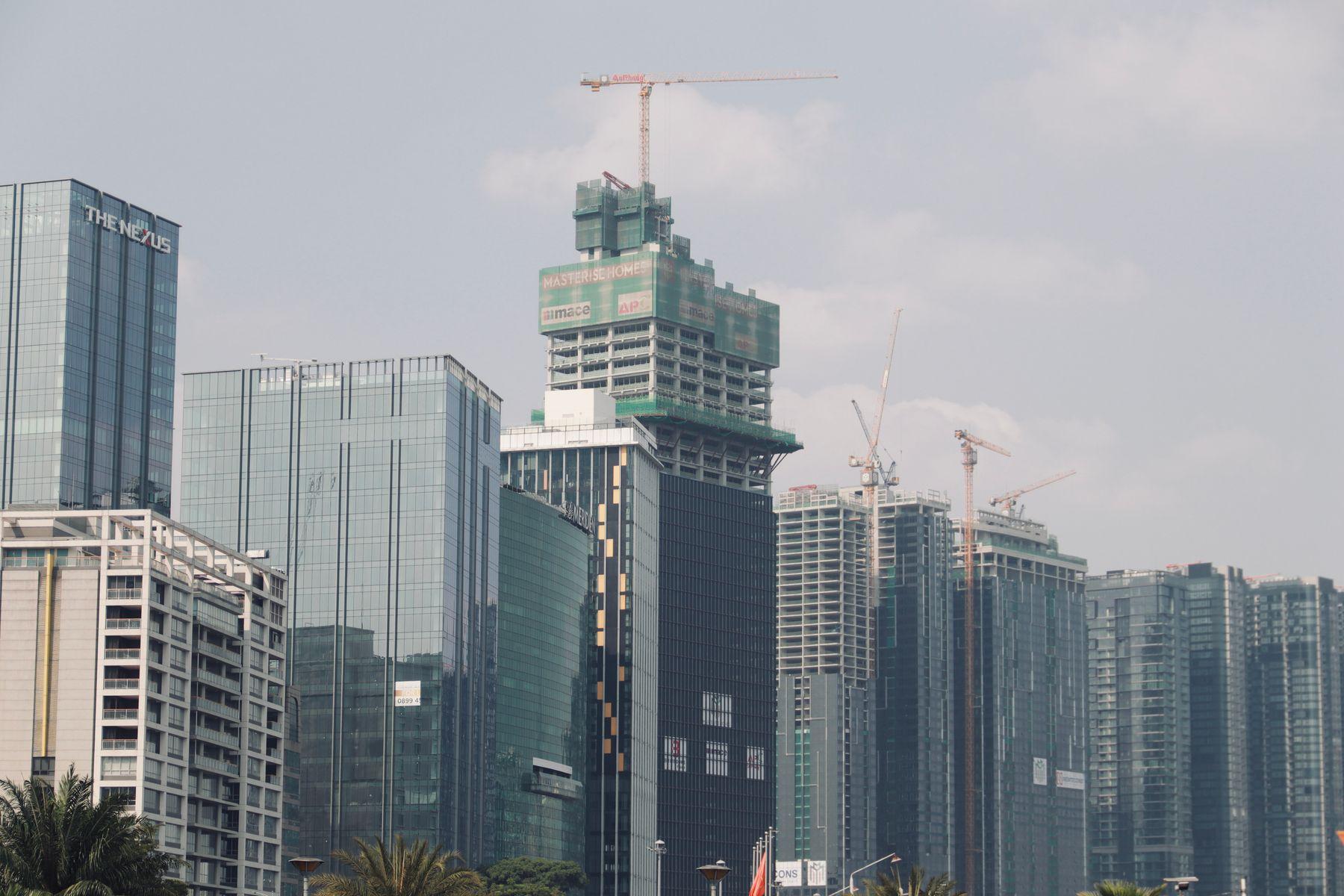 Cranes above a new development under construction